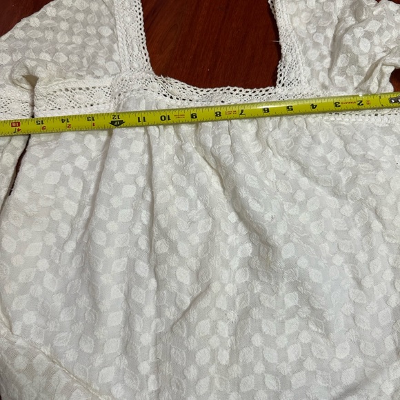 Milly of New York crochet boho top white blouse top S M 4 - Picture 6 of 8